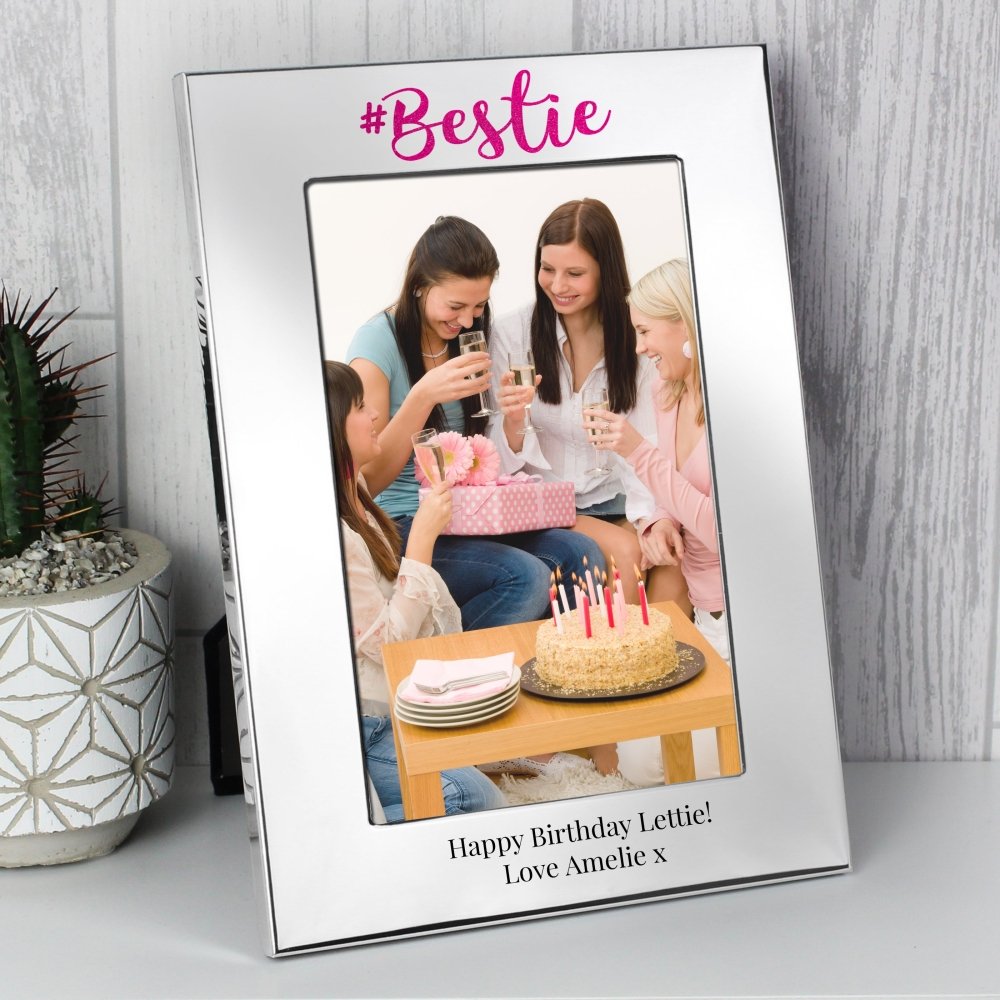 Personalised #Bestie 6x4 Inch Silver Photo Frame