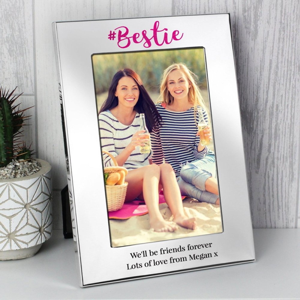 Personalised #Bestie 6x4 Inch Silver Photo Frame