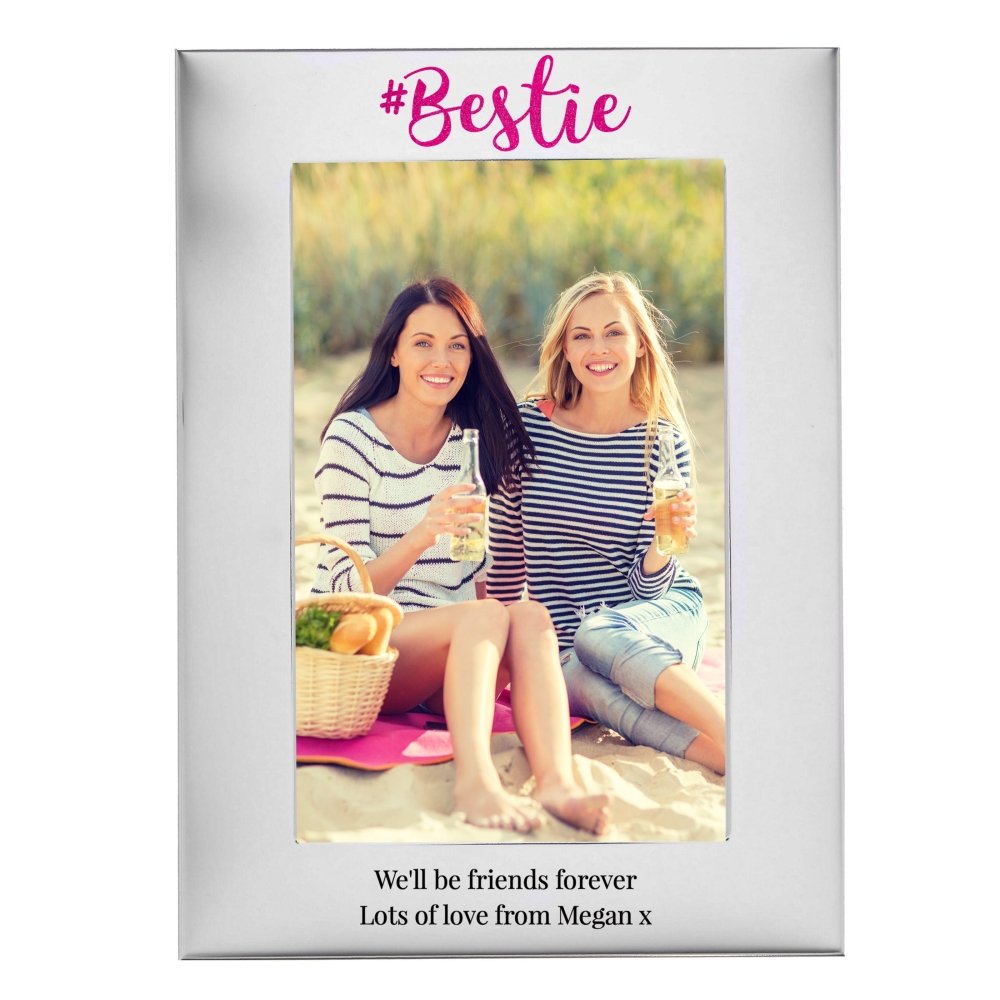 Personalised #Bestie 6x4 Inch Silver Photo Frame