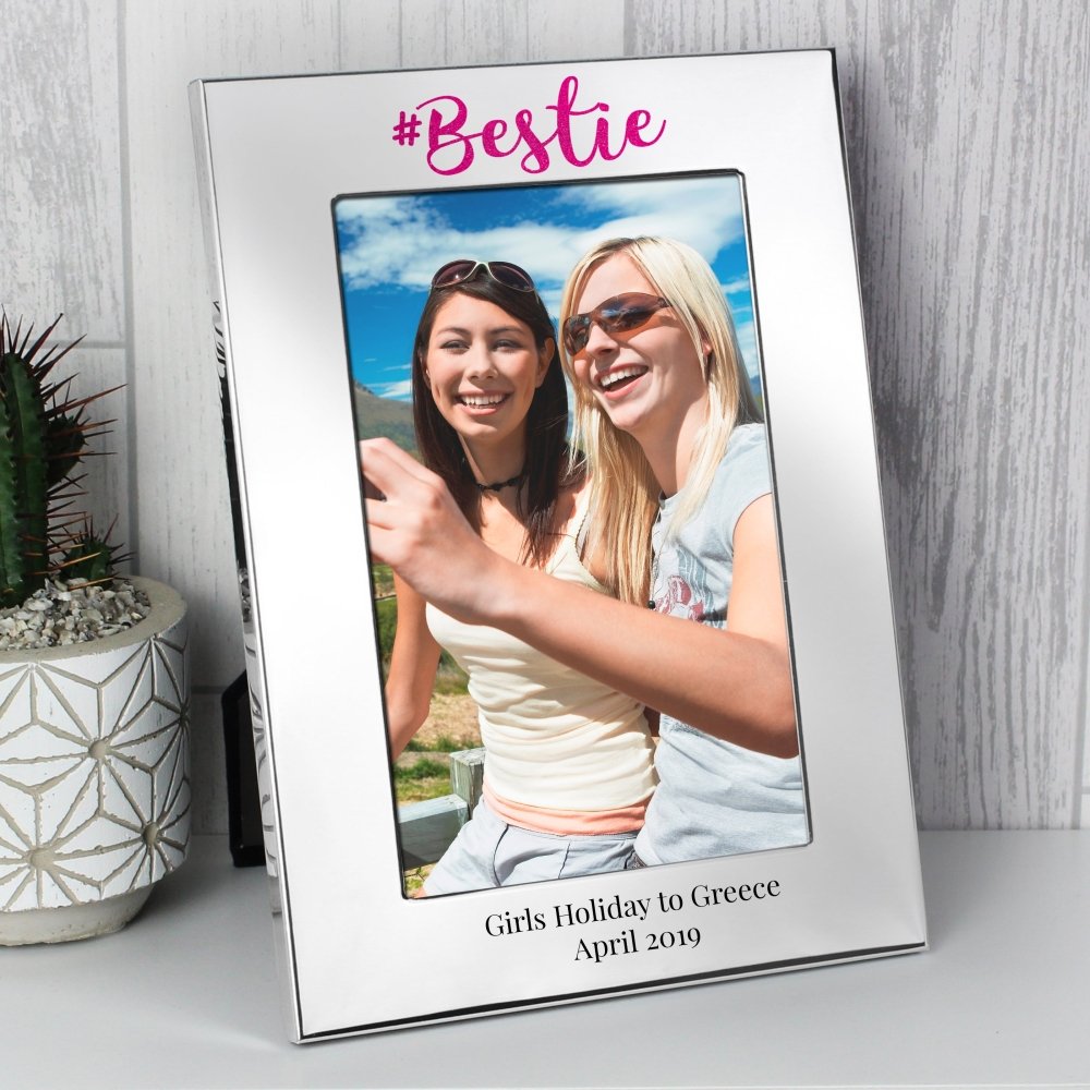 Personalised #Bestie 6x4 Inch Silver Photo Frame