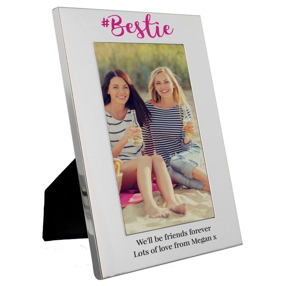 Personalised #Bestie 6x4 Inch Silver Photo Frame