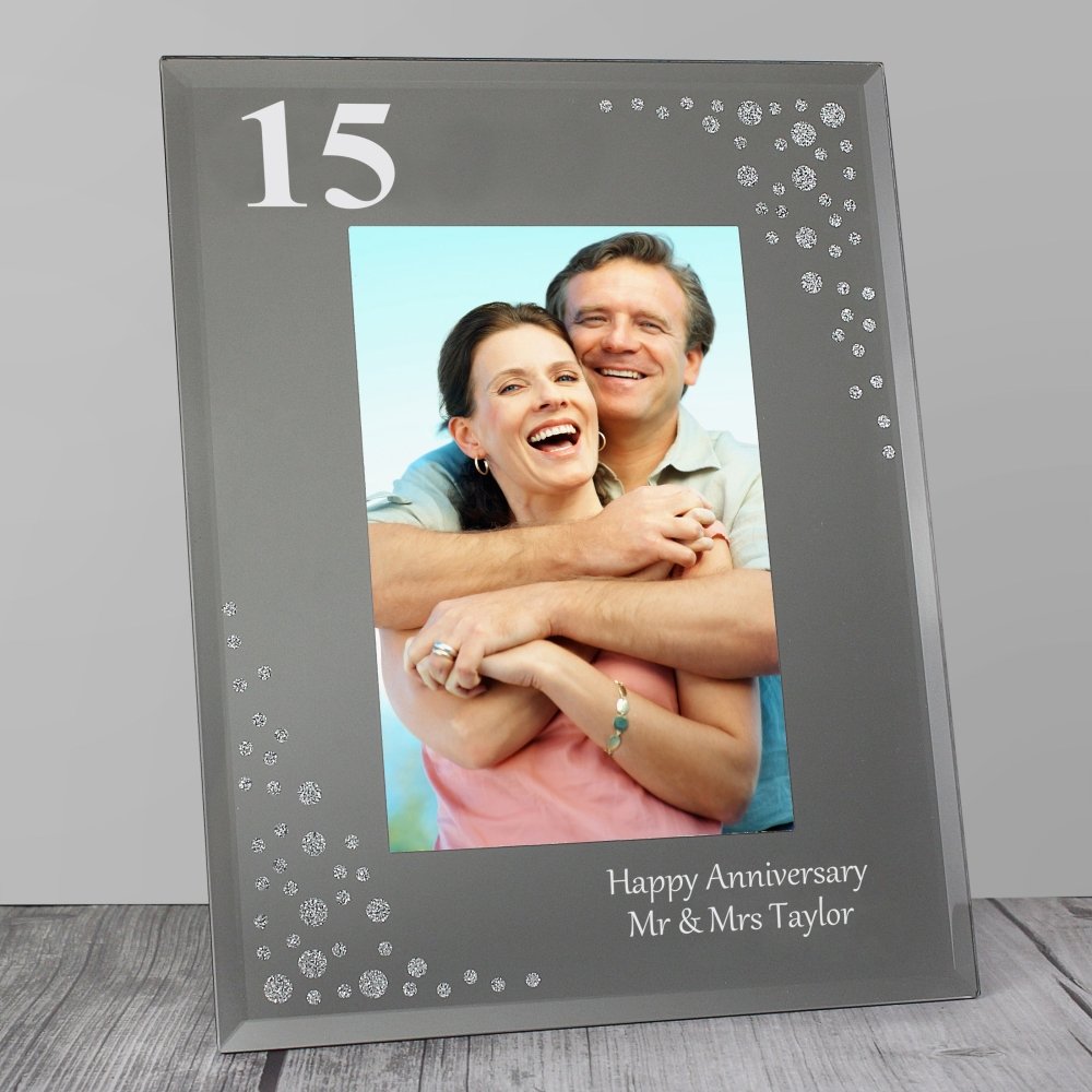 Personalised Big Age 4x6 Inch Diamante Glass Photo Frame