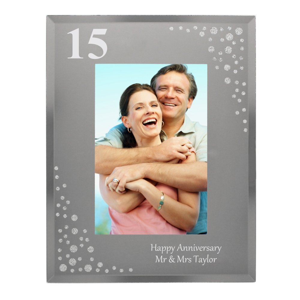 Personalised Big Age 4x6 Inch Diamante Glass Photo Frame