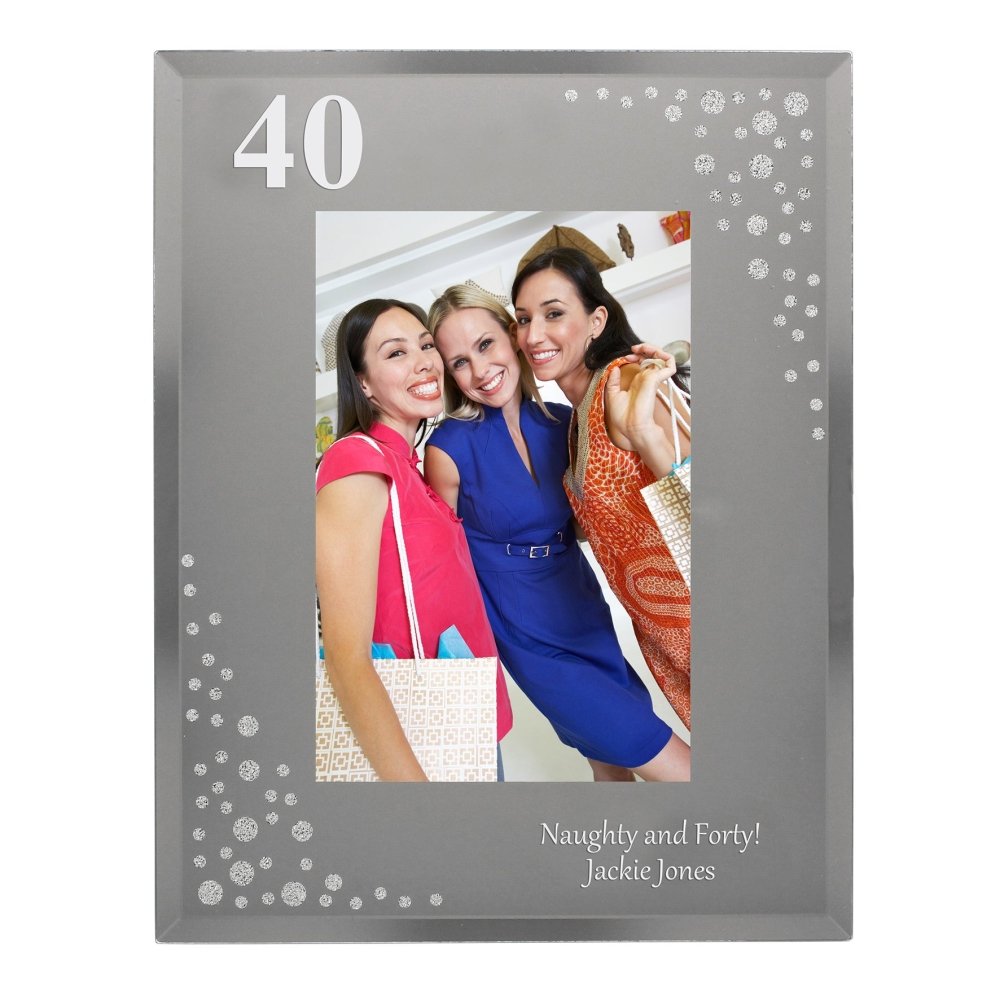 Personalised Big Age 6x4 Inch Diamante Glass Photo Frame