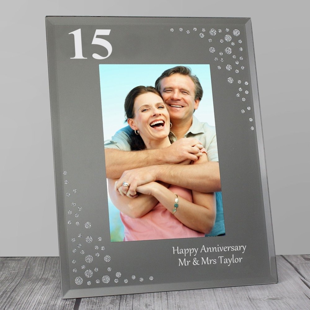 Personalised Big Age 6x4 Inch Diamante Glass Photo Frame