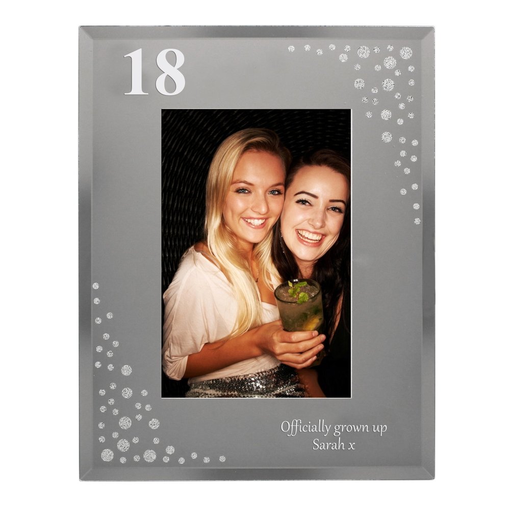 Personalised Big Age 6x4 Inch Diamante Glass Photo Frame