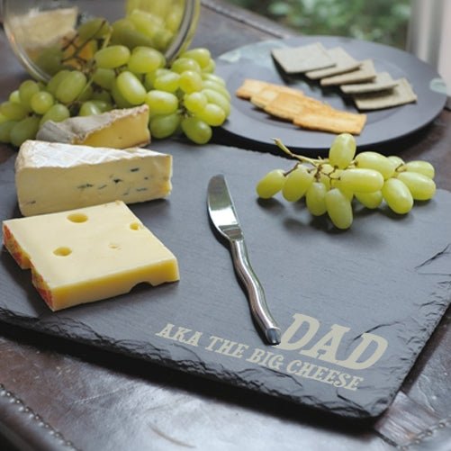 Personalised Big Cheese Rustic Slate Cheese Board
