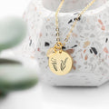 Personalised Personalised Birth Flower Heart and Disc Necklace