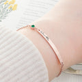 Personalised Personalised Birth Flower Swarovski Crystal Rose Gold Bracelet