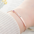 Personalised Personalised Birth Flower Swarovski Crystal Rose Gold Bracelet