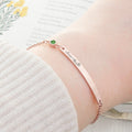 Personalised Personalised Birth Flower Swarovski Crystal Rose Gold Bracelet