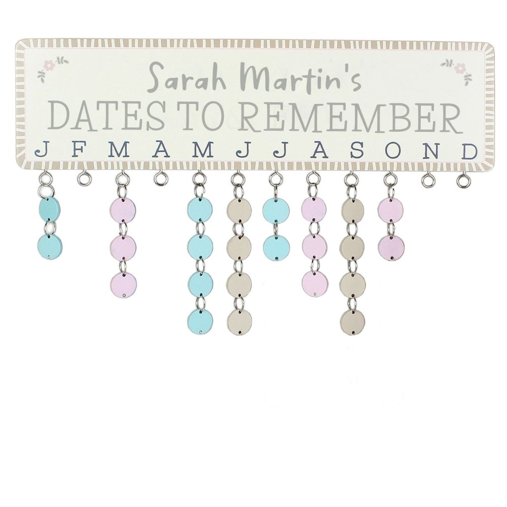 Personalised Birthday Planner Plaque With Customisable Discs