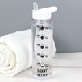 Personalised Black 'Hydration Tracker' Island Water Bottle