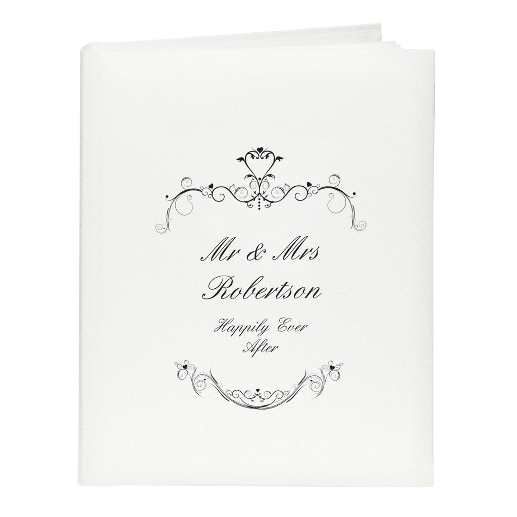 Personalised Black Ornate Swirl Traditional Album