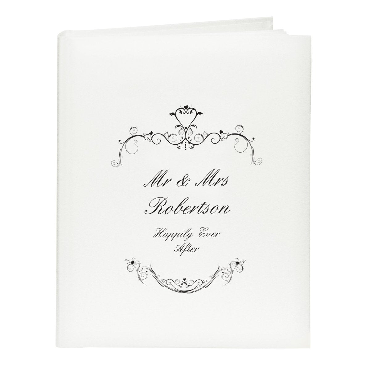 Personalised Black Ornate Swirl Traditional Album