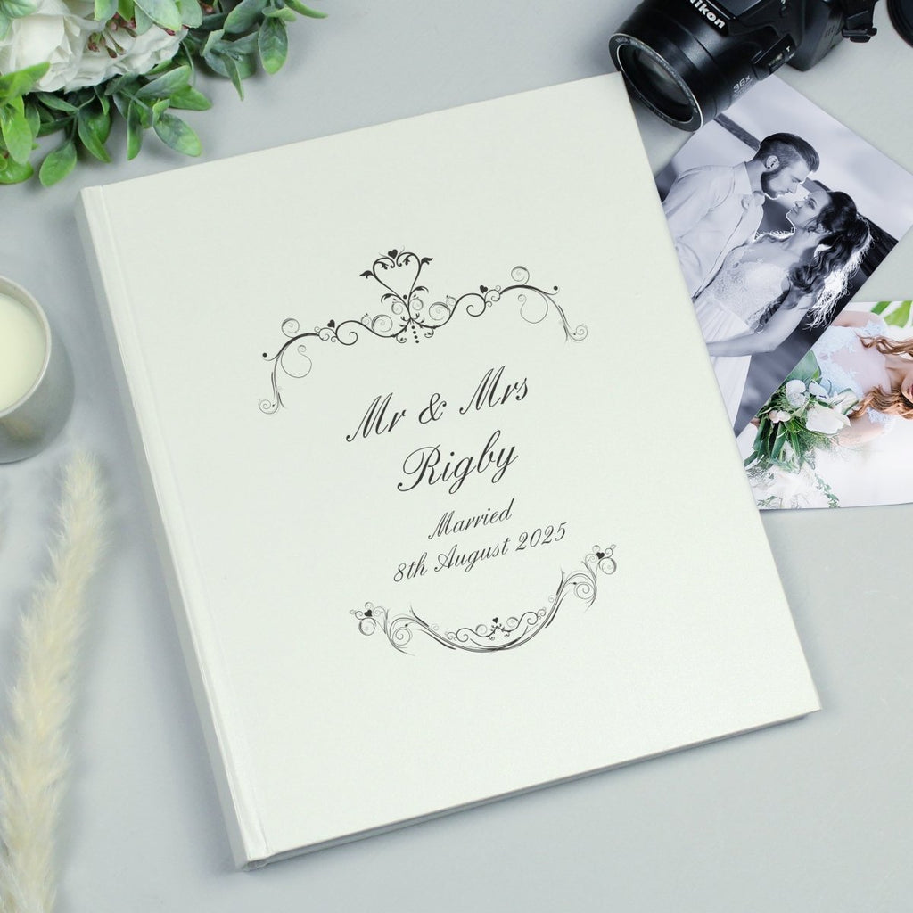 Personalised Black Ornate Swirl Traditional Album