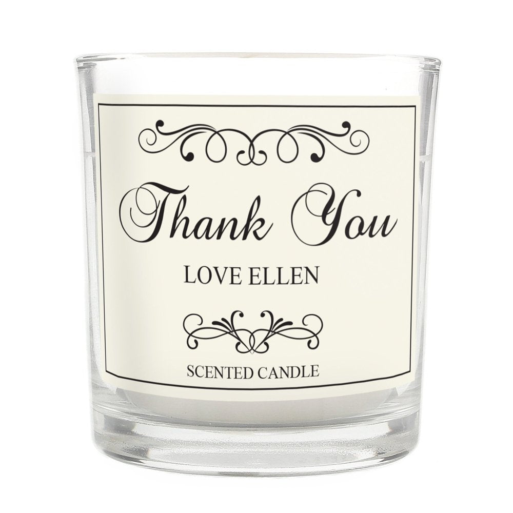 Personalised Black Swirl Scented Jar Candle