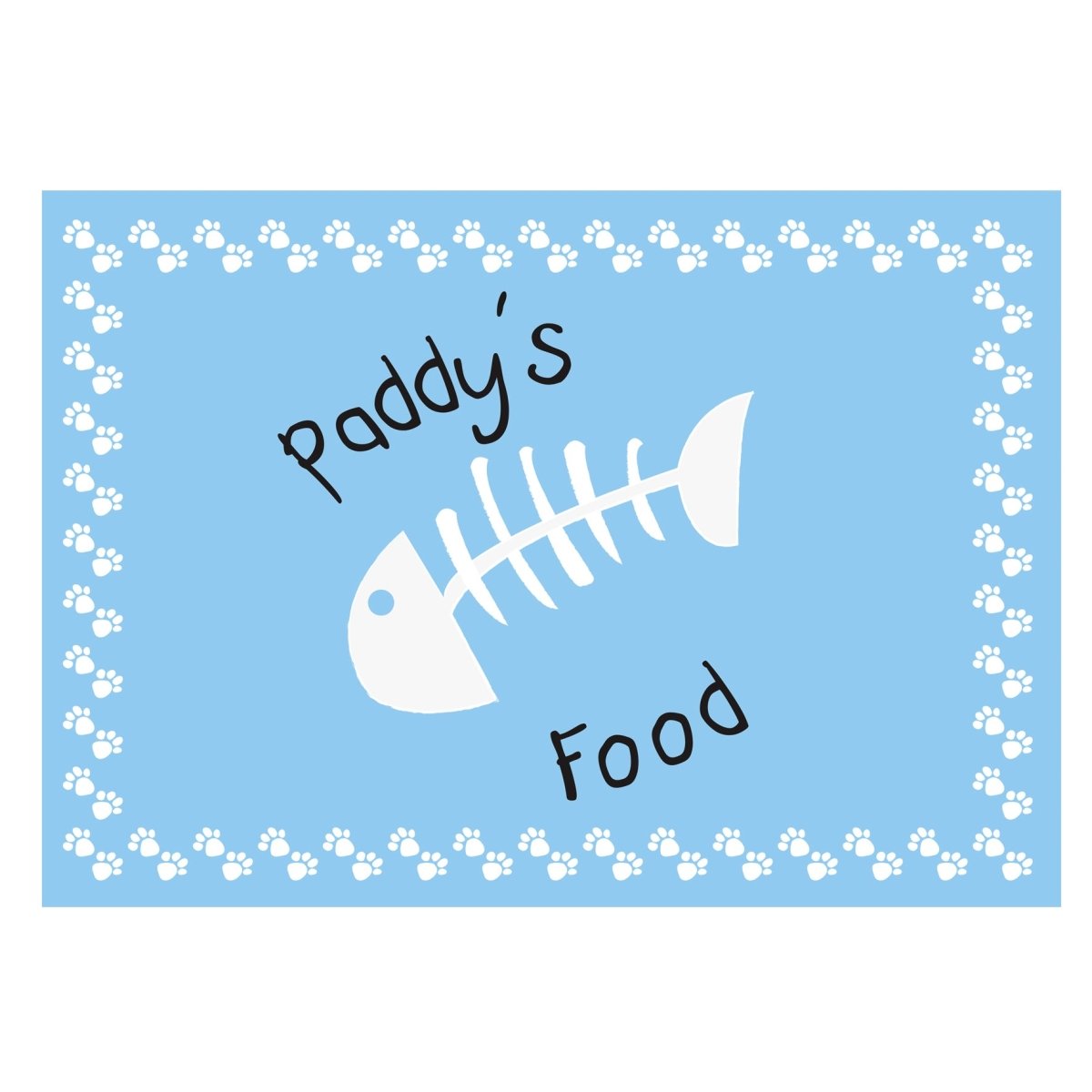Personalised Blue Fish Bone Cat Placemat
