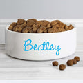 Personalised Blue Name 14Cm Medium Pet Bowl For Dogs And Cats