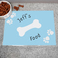 Personalised Blue Paw Print Dog Placemat
