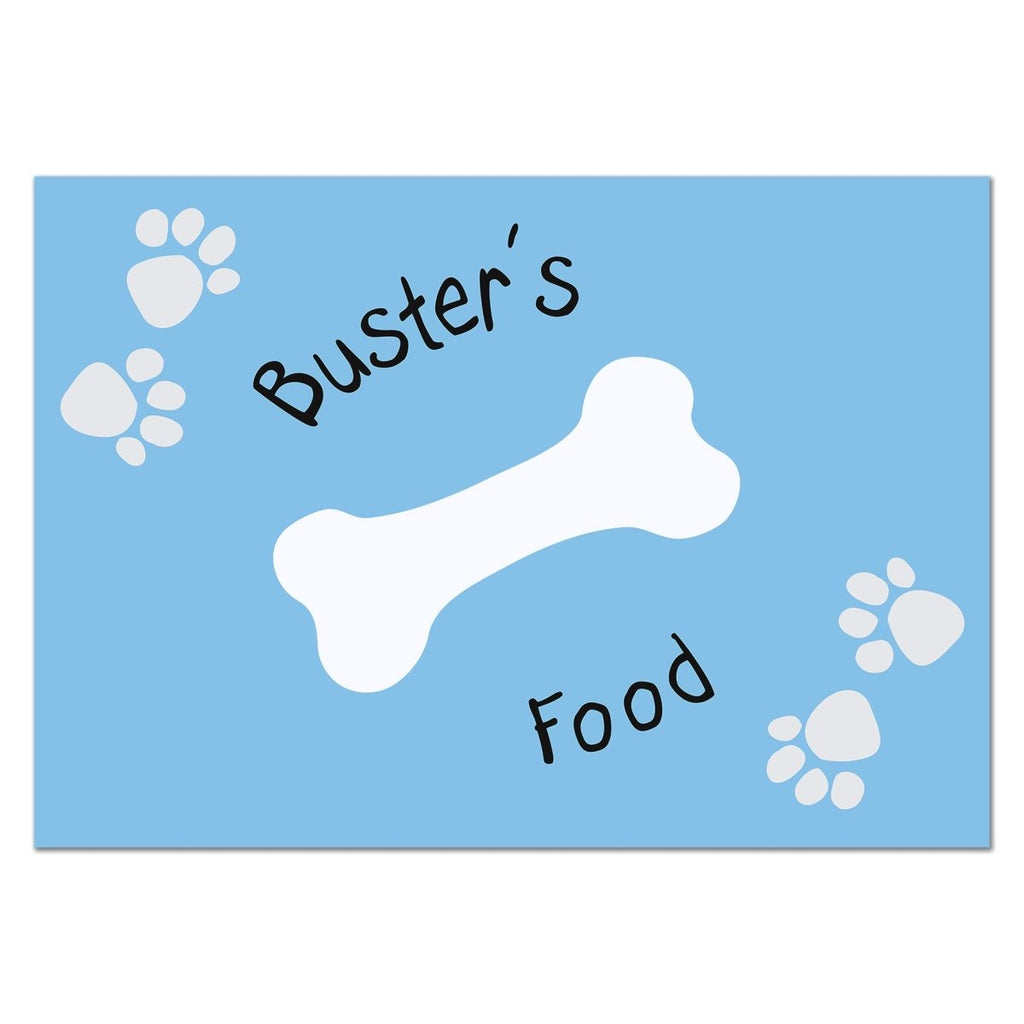 Personalised Blue Paw Print Dog Placemat