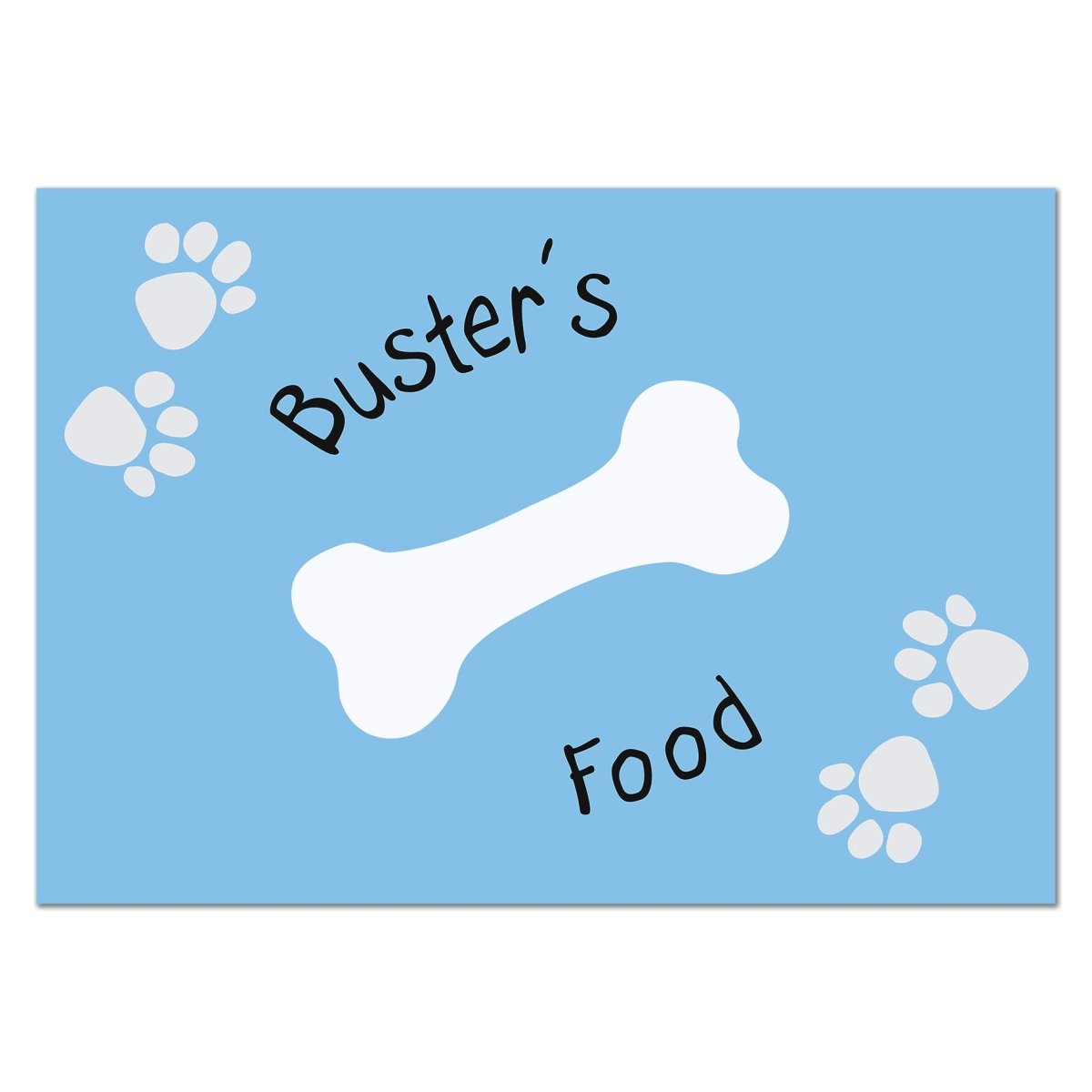 Personalised Blue Paw Print Dog Placemat