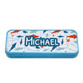 Personalised Personalised Blue Tin Pencil Case