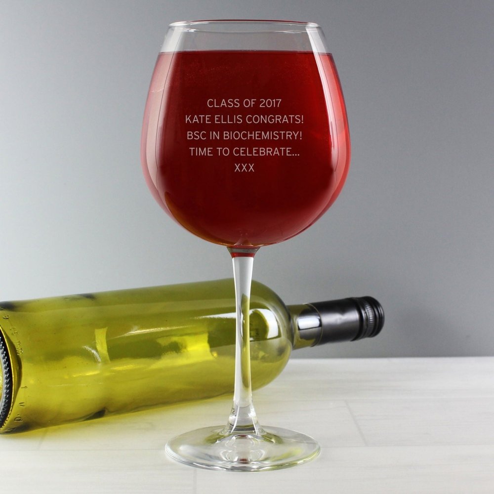 Personalised Bold Statement Bottle Of Wine Glass