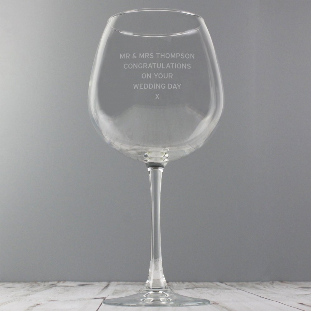 Personalised Bold Statement Bottle Of Wine Glass