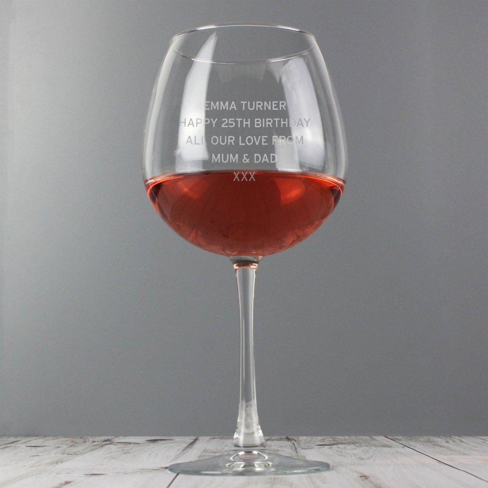 Personalised Bold Statement Bottle Of Wine Glass