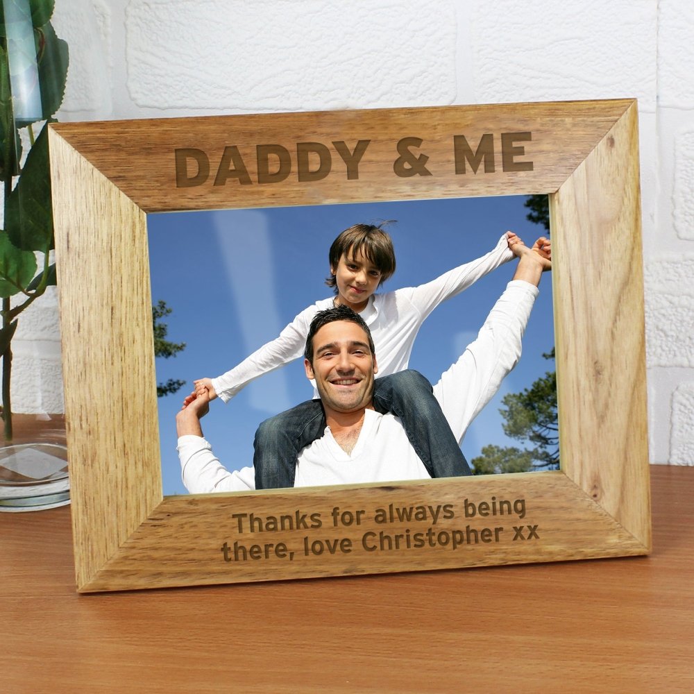 Personalised Bold Text 5x7 Inch Landscape Wooden Photo Frame