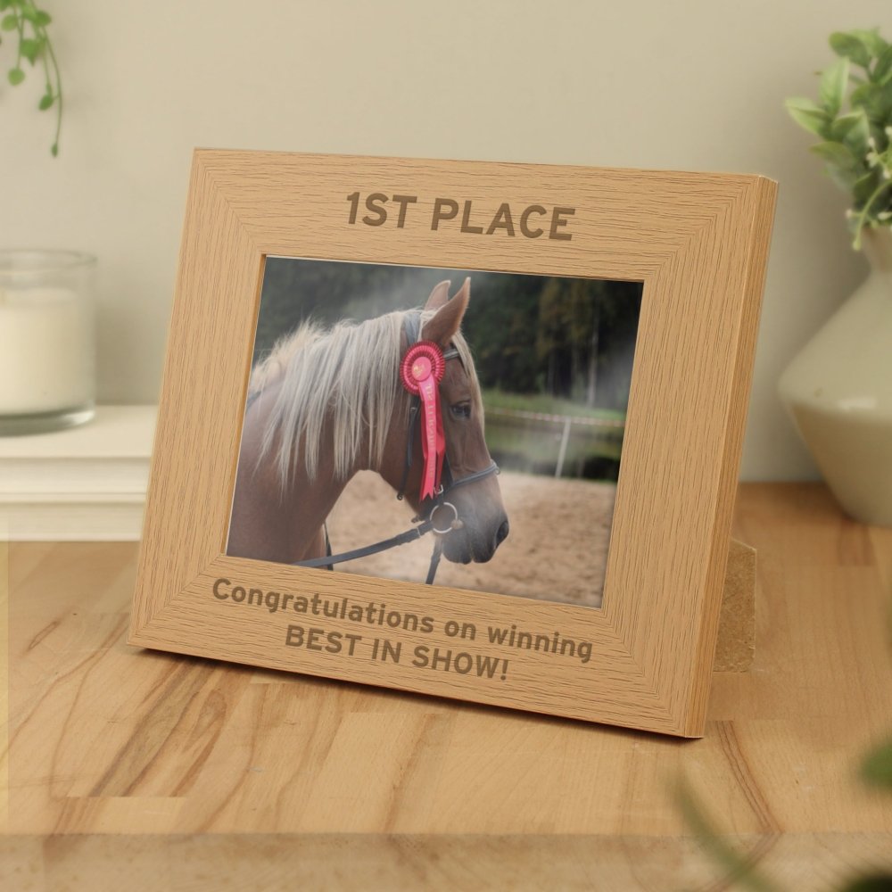 Personalised Bold Text 5x7 Inch Landscape Wooden Photo Frame