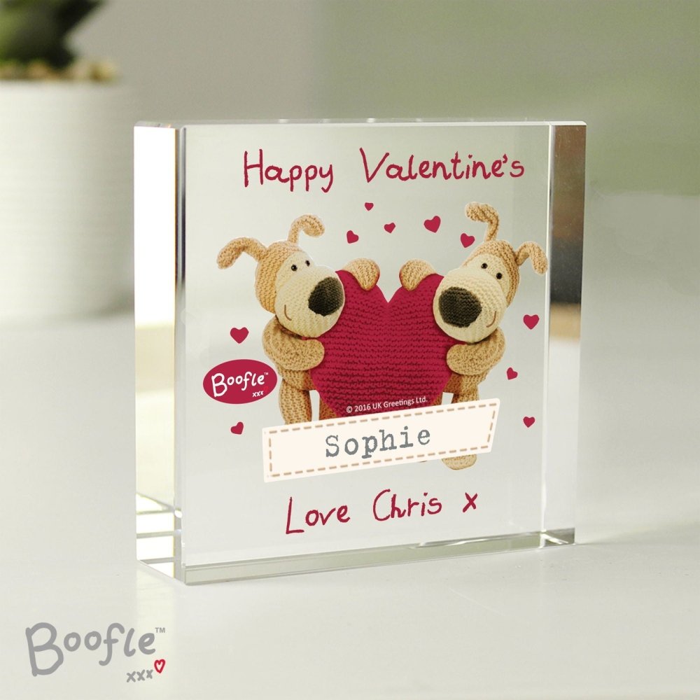 Personalised Boofle Shared Heart Large Crystal Token