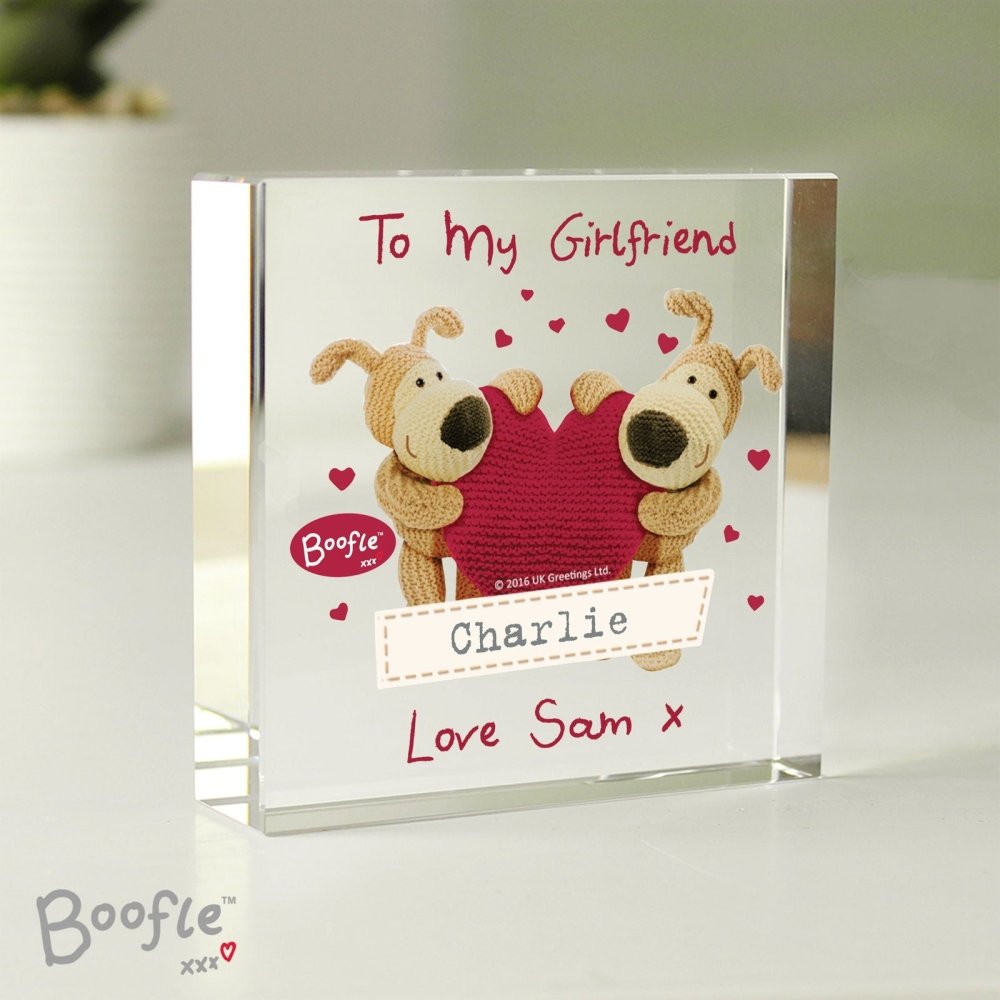 Personalised Boofle Shared Heart Large Crystal Token