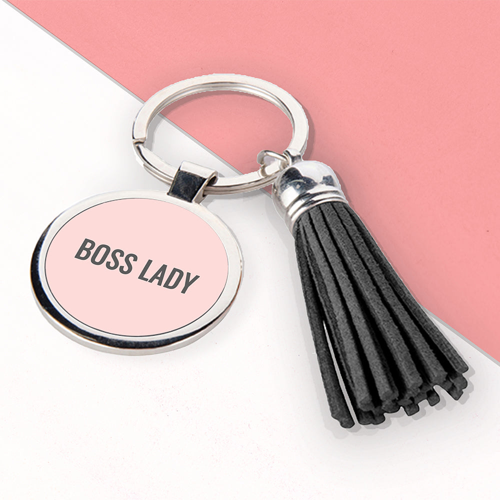 Personalised Personalised Boss Lady Tassle Keyring