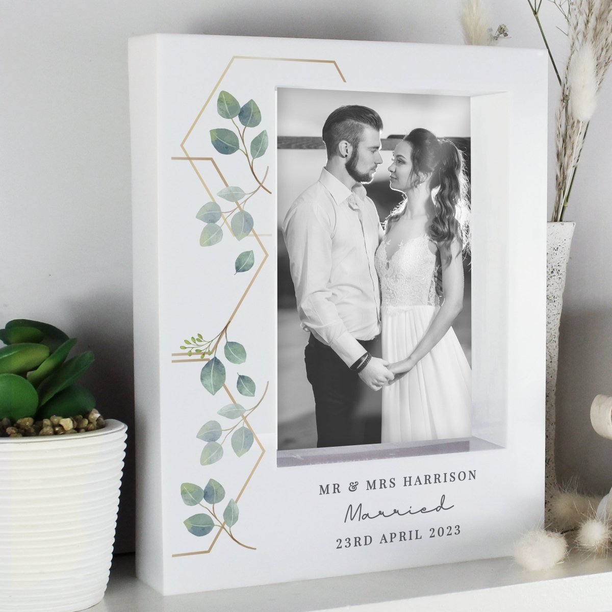 Personalised Botanical 6x4 Inch Box Photo Frame
