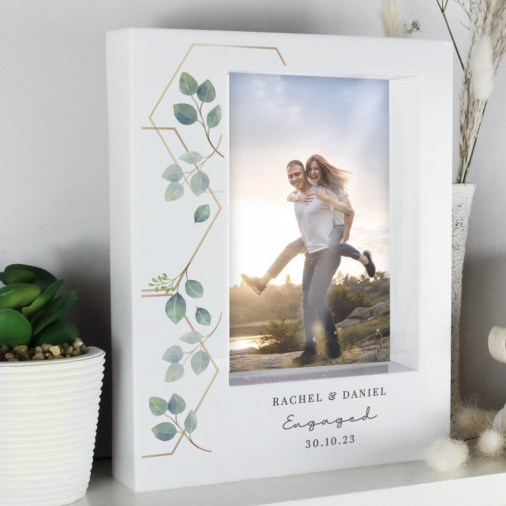 Personalised Botanical 6x4 Inch Box Photo Frame