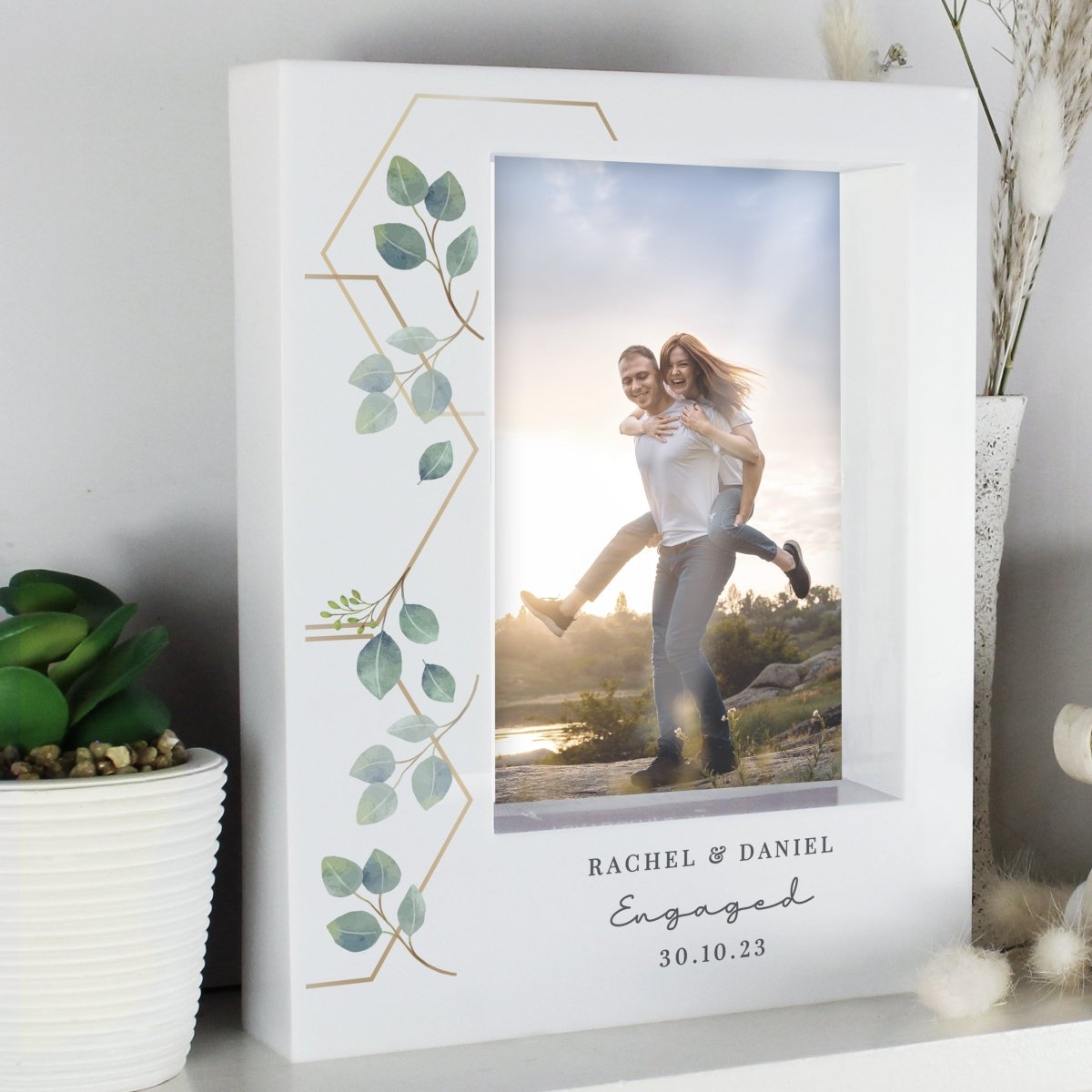 Personalised Botanical 6x4 Inch Box Photo Frame