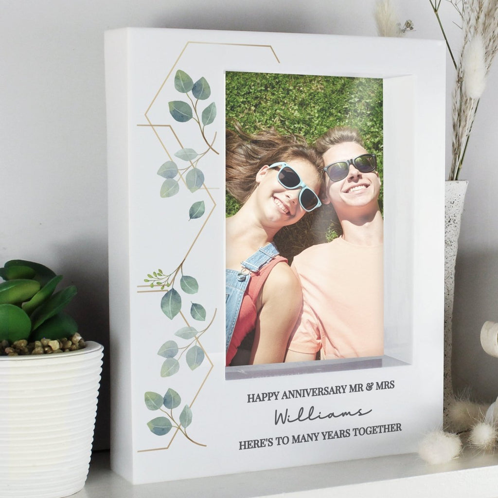 Personalised Botanical 6x4 Inch Box Photo Frame