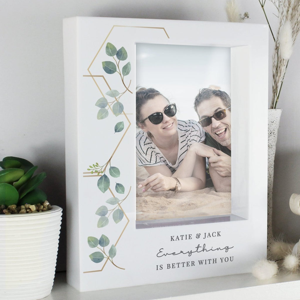 Personalised Botanical 6x4 Inch Box Photo Frame