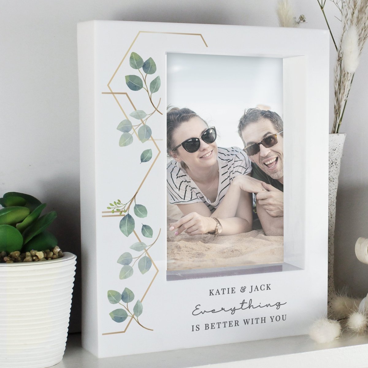 Personalised Botanical 6x4 Inch Box Photo Frame