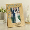 Personalised Botanical 6x4 Inch Oak Finish Photo Frame