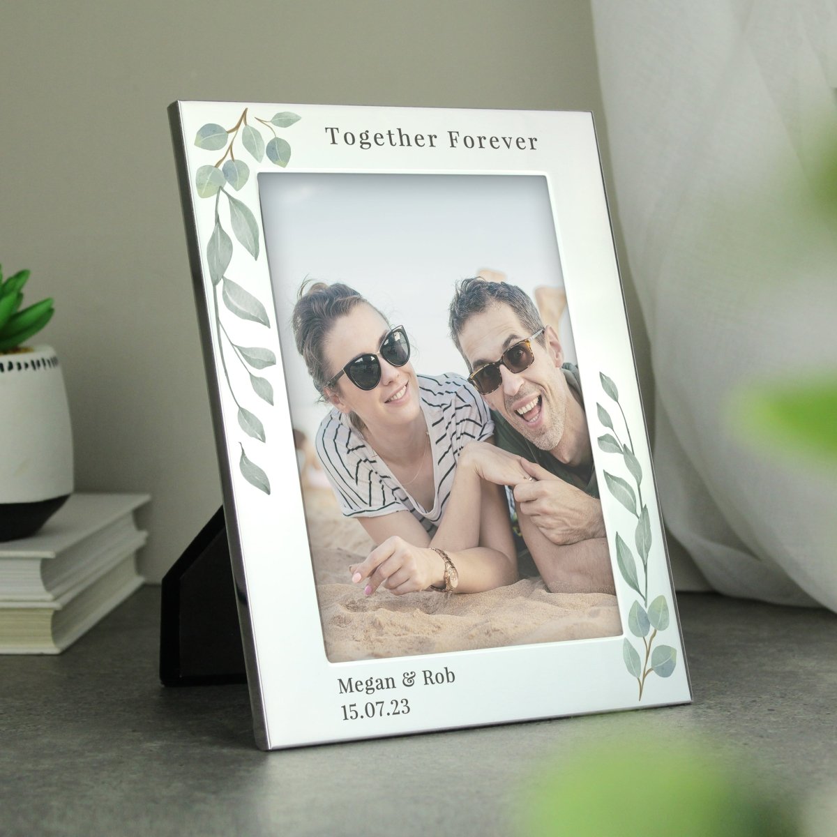 Personalised Botanical 6x4 Inch Silver Photo Frame