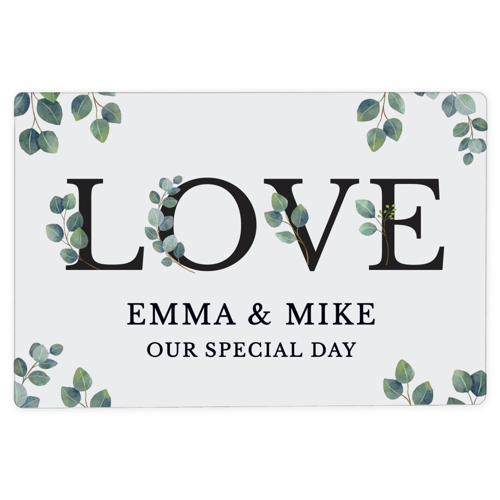 Personalised Botanical Love Metal Sign
