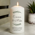 Personalised Botanical Pillar Candle