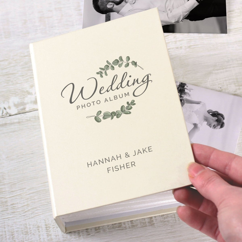 Personalised Botanical Wedding 6x4 Inch Photo Album With Sleeves