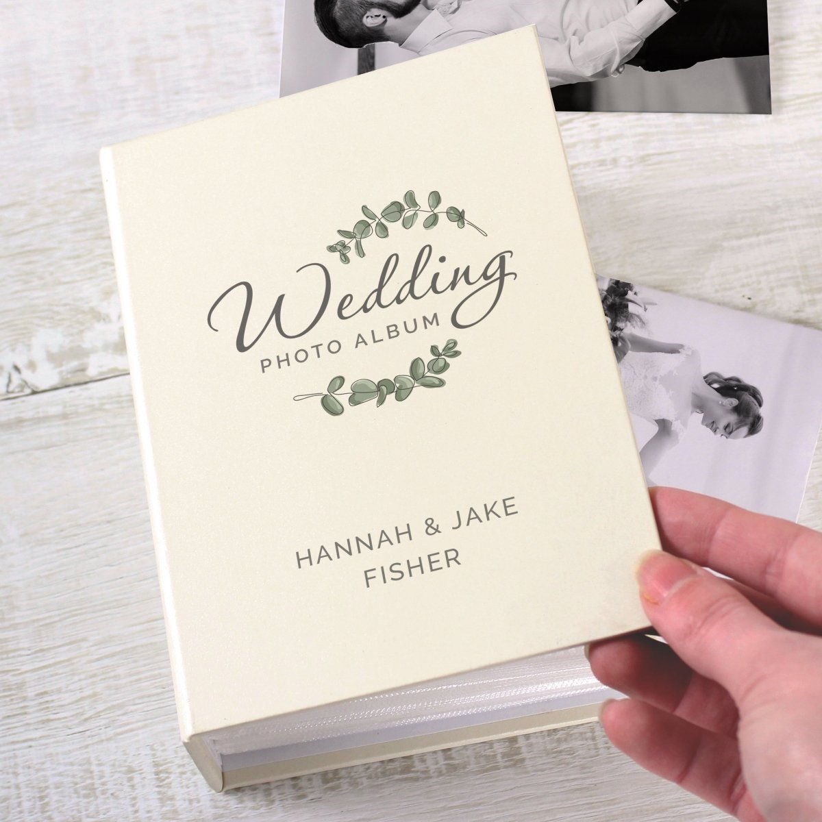 Personalised Botanical Wedding 6x4 Inch Photo Album With Sleeves