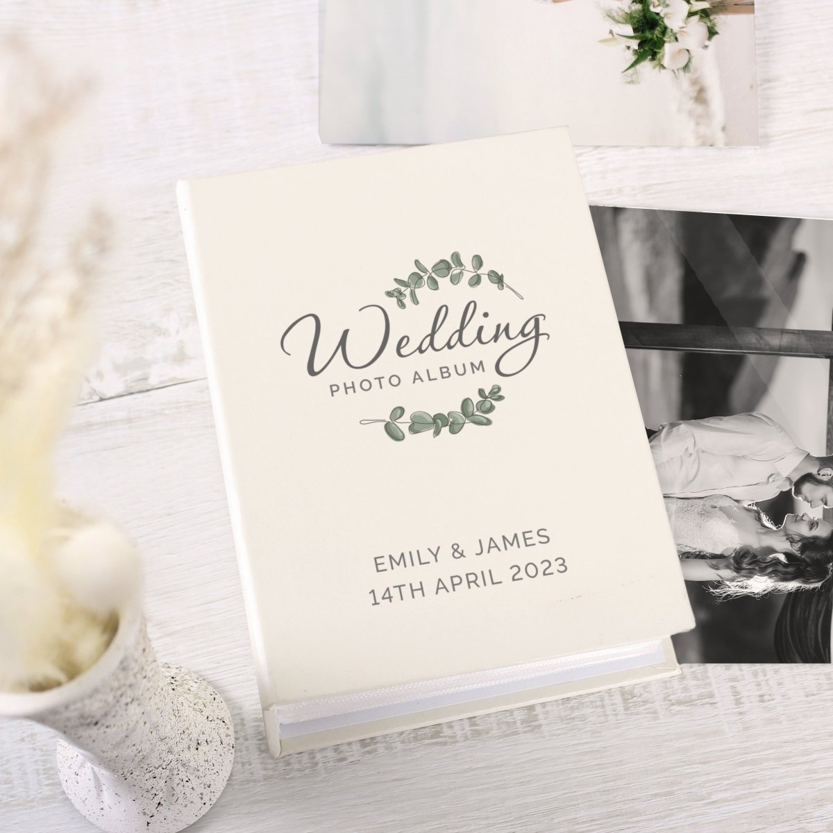 Personalised Botanical Wedding 6x4 Inch Photo Album With Sleeves