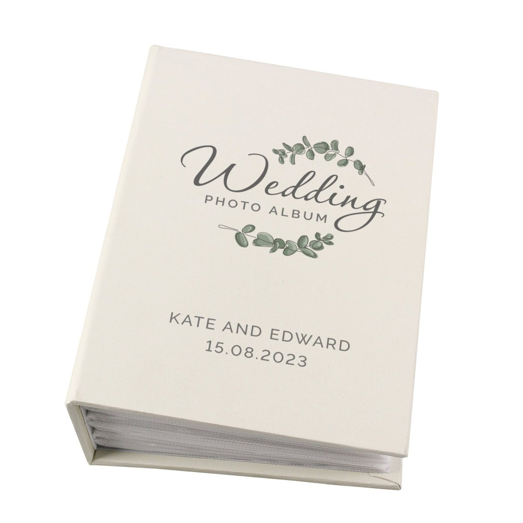 Personalised Botanical Wedding 6x4 Inch Photo Album With Sleeves
