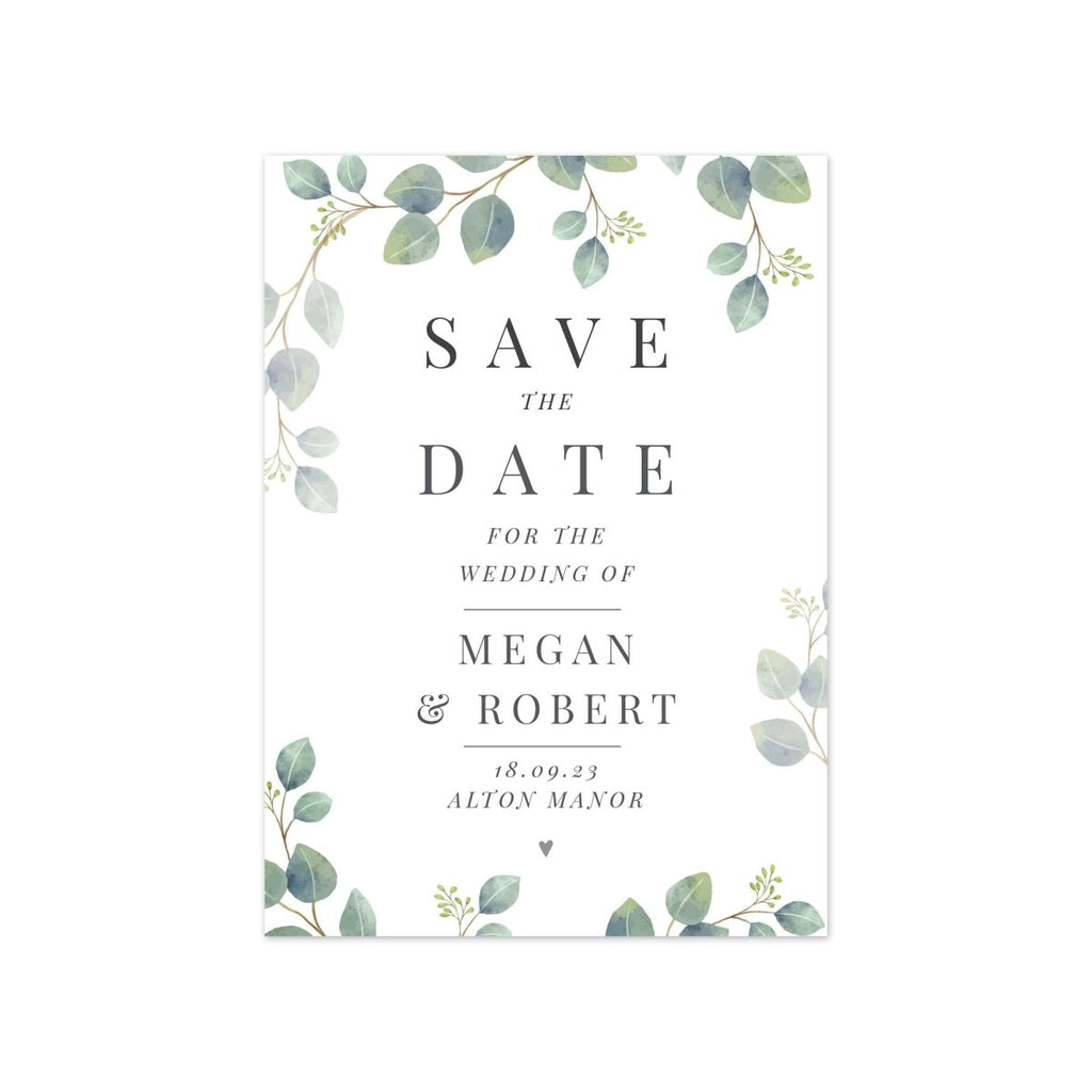 Personalised Botanical Wedding Save The Dates Pack Of 36